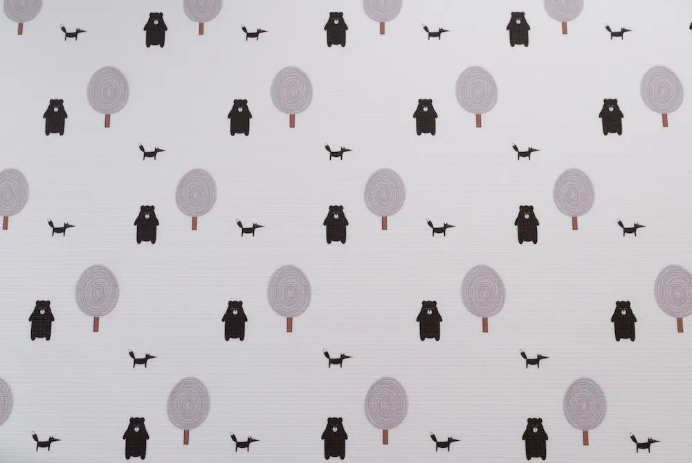 orrest Grey playmat. Side B has a tree and bear pattern. 
