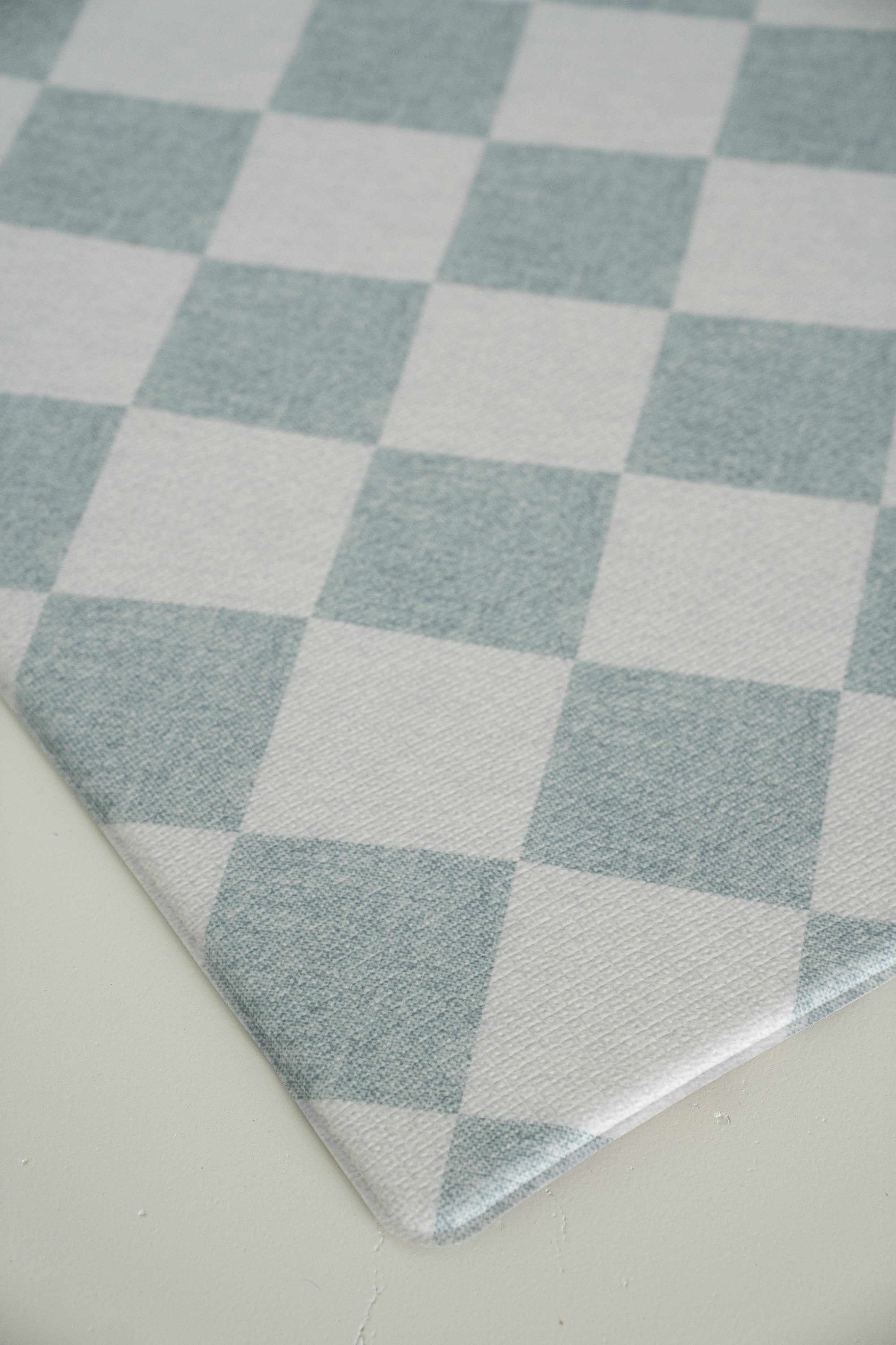 Denim checks padded play mat size small